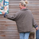 Veste Kaï en lin chocolat - Quintessence