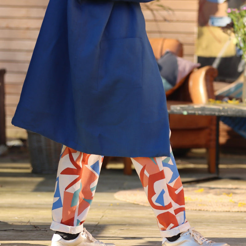 Veste Kimono Aiko en lin bleus - Quintessence
